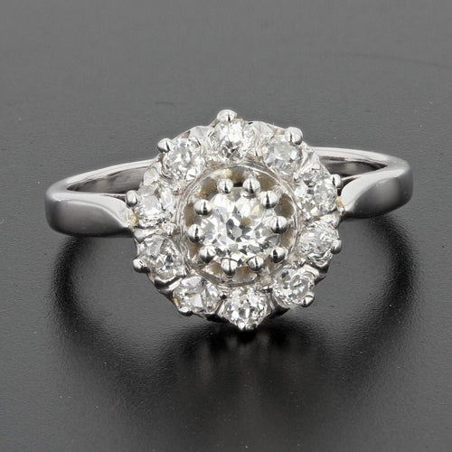 Bague 56 Bague marguerite diamants or blanc 58 Facettes 20-408-52