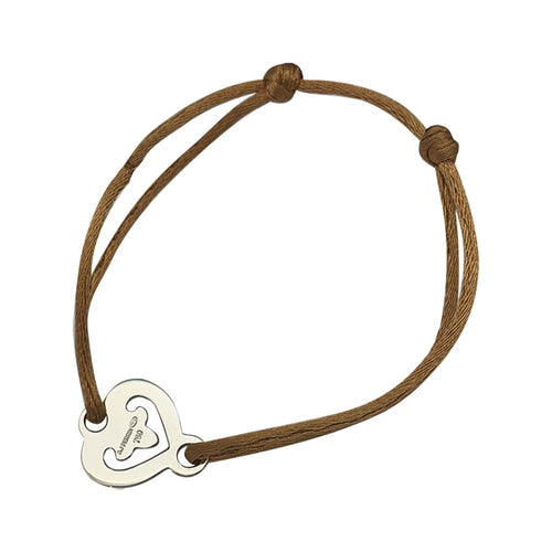 Bracelet Bracelet O.J.Perrin, "Coeur Légendes", or blanc sur cordon. 58 Facettes 30355
