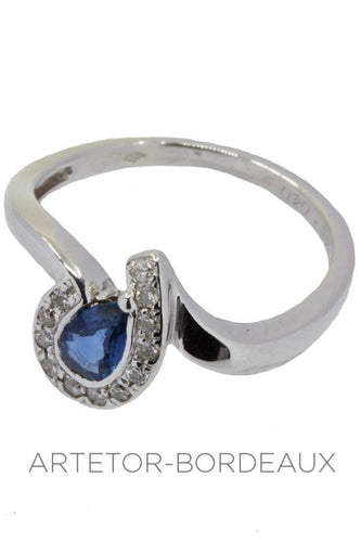 Bague 53 Bague moderne saphir et diamants 58 Facettes 32031