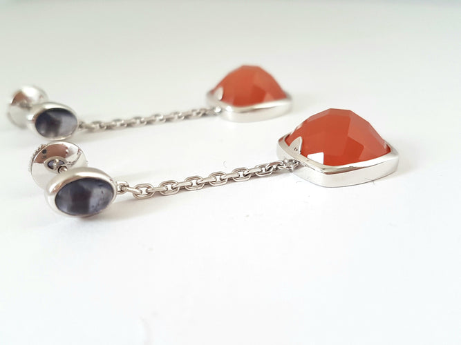 Boucles d'oreilles Boucles d'oreilles Or blanc Agate 58 Facettes 06114CD