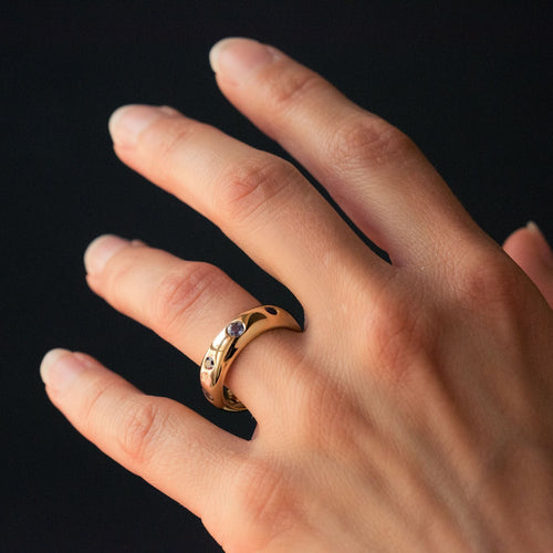 Bague 53 Bague or jaune et saphirs 58 Facettes 12-131-6608616-53