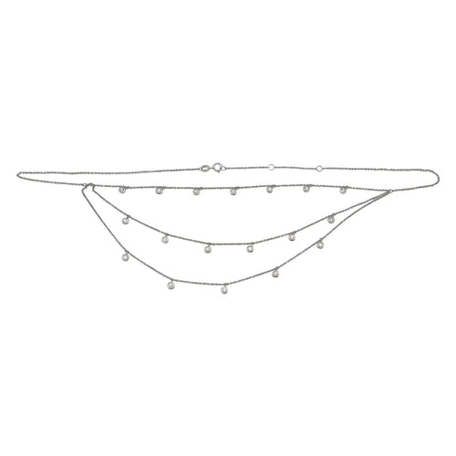 Collier Collier draperie en or blanc et diamants. 58 Facettes 29478