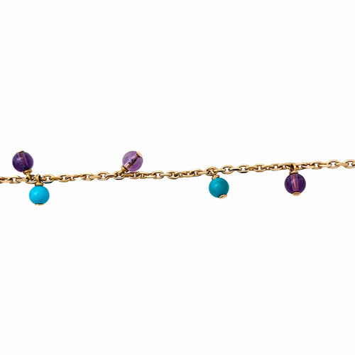 Collier Collier Cartier "Délices de Goa" en or jaune, améthyste, turquoises et diamants. 58 Facettes 30007