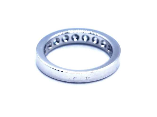 Bague 54 Bague Demie alliance Or blanc Diamant 58 Facettes 1021705CD