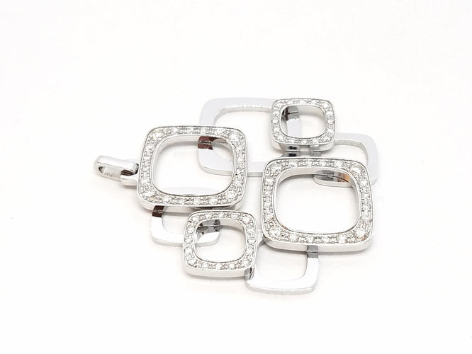Pendentif Dinh Van Pendentif Impression Or blanc Diamant 58 Facettes 00036GD