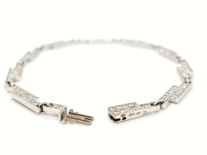 Bracelet Dinh Van Bracelet Seventies Or blanc Diamant 58 Facettes 00014GD