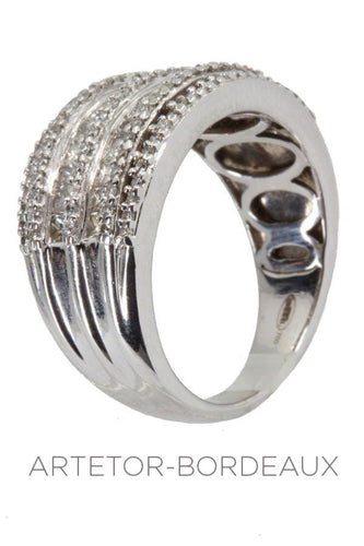 Bague 52 Bague moderne pavage diamants 58 Facettes 34811
