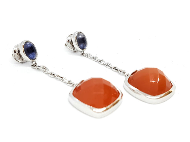 Boucles d'oreilles Boucles d'oreilles Or blanc Agate 58 Facettes 06114CD