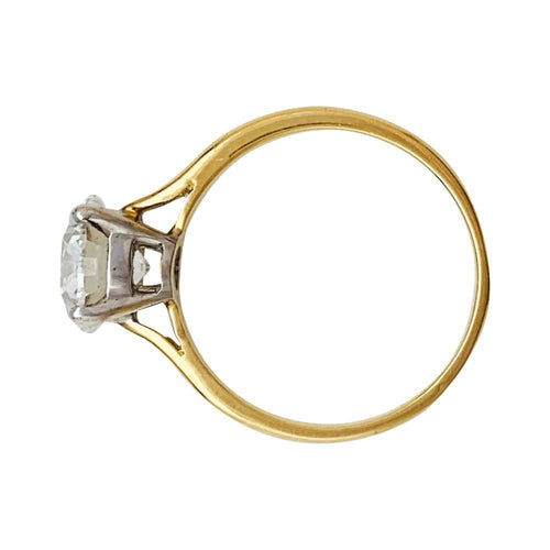 Bague 52 Solitaire diamant 2,01 carats deux ors. 58 Facettes 30490