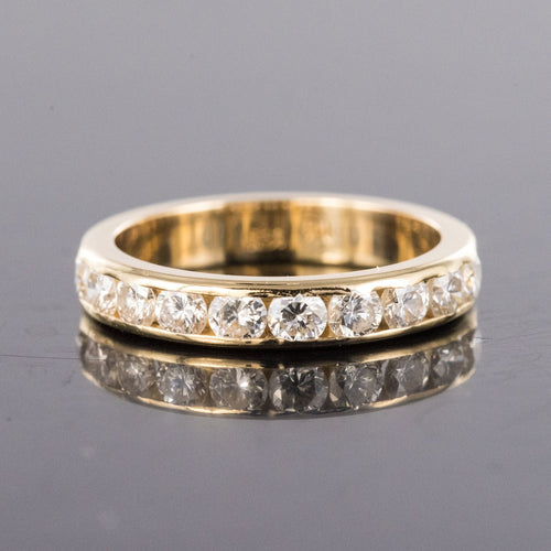 Bague 52 Demi alliance or jaune diamants 58 Facettes 20-257-48