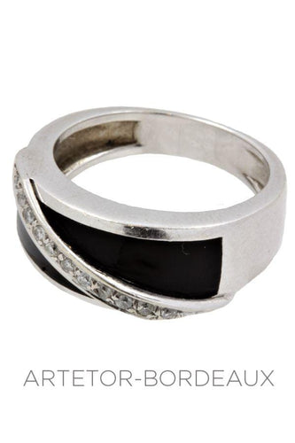 Bague 51 Bague onyx et diamants 58 Facettes 28901