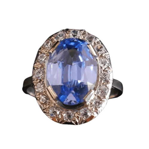 Bague 54.5 Bague Or blanc, Topazes & pierres blanches 58 Facettes