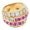 Bague 51 Bague en or jaune diamants et saphirs roses. 58 Facettes 30639