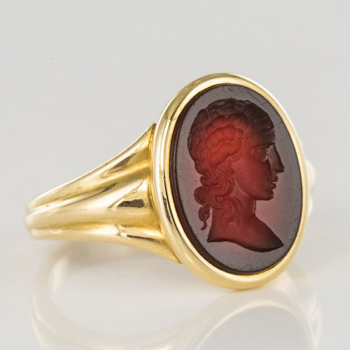 Bague 68 Bague ancienne homme intaille sur cornaline 58 Facettes 20-292-60