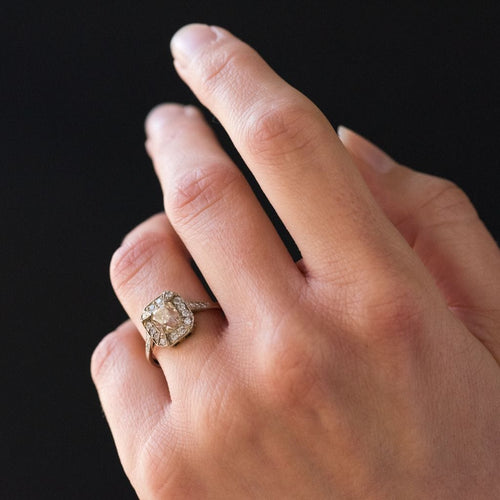 Bague 54 Bague diamant champagne et diamants brillants 58 Facettes 17-305-54-1