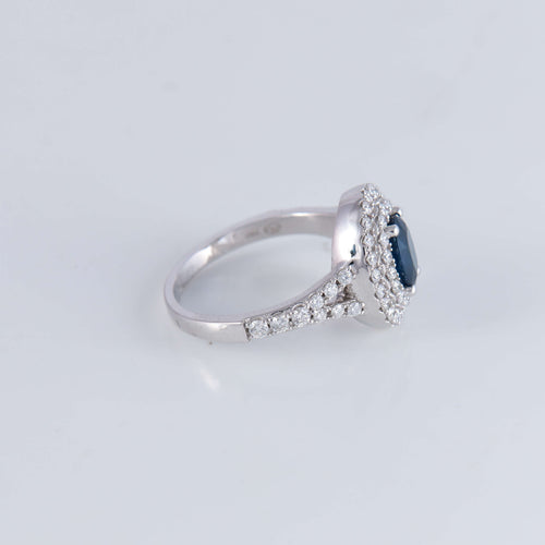 Bague 53 Bague style Marguerite Saphir Diamants 58 Facettes 1