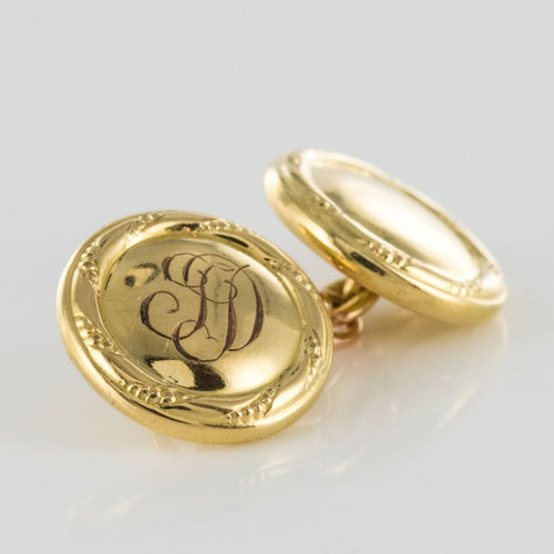 Boutons de manchette Boutons de manchettes ronds en or 58 Facettes 19-233