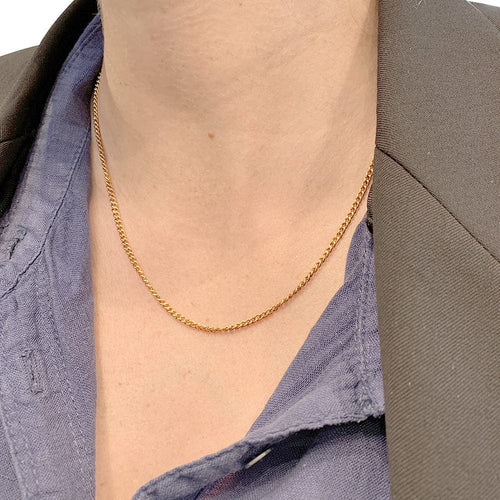 Collier Chaîne or jaune maille gourmette. 58 Facettes 30280