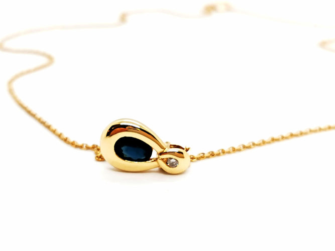 Collier Collier Chaîne + pendentif Or jaune Saphir 58 Facettes 1141230CD