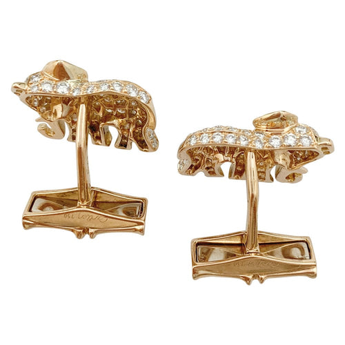 Boutons de manchette Boutons de manchette Cartier Eléphants sertis de brillants. 58 Facettes 30066