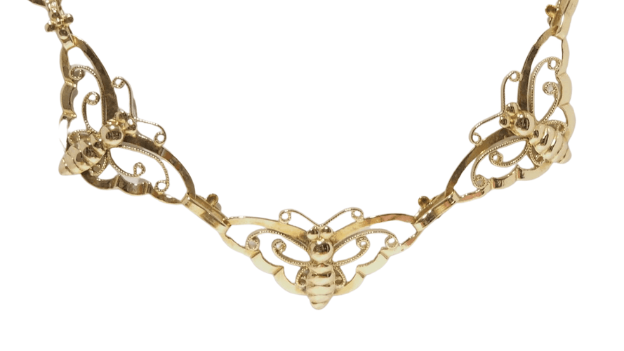 Collier Collier ancien en or jaune aux Papillons 58 Facettes 31351
