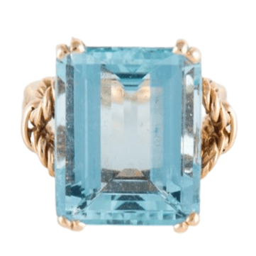 Bague Bague Aigue-marine taille émeraude 58 Facettes
