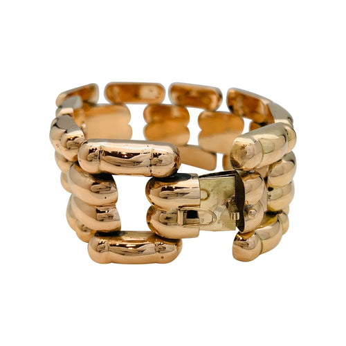 Bracelet Bracelet "Tank" en or rose. 58 Facettes 29679