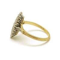 Bague 55 / Jaune et blanc / Or 750 Bague Marquise Or et diamants 58 Facettes 190115R