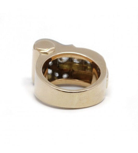 Bague 46 / Jaune et blanc / Or 750‰ et Platine 950‰ Bague Tank Diamants 58 Facettes 230041SP