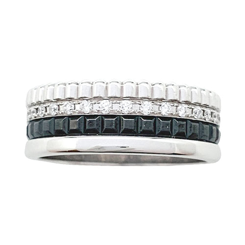 Bague 50 Bague Boucheron, "Quatre Black Edition", en or blanc, diamants. 58 Facettes 30005
