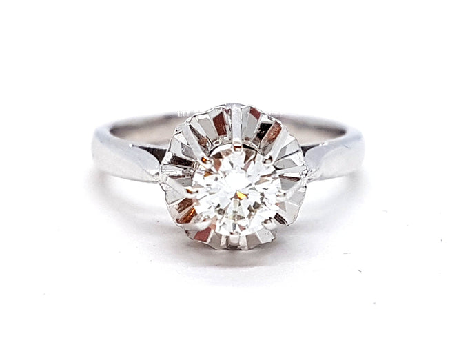 Bague 51 Bague Solitaire Or blanc Diamant 58 Facettes 05325CD