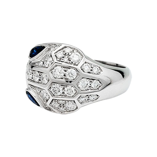 Bague 53 Bague Bulgari "Serpenti" en or blanc, diamants et saphirs. 58 Facettes 30128