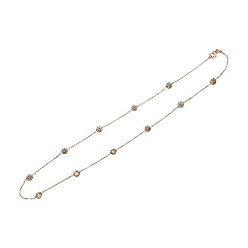 Collier Collier en or rose, 11 diamants bruns. 58 Facettes 29611
