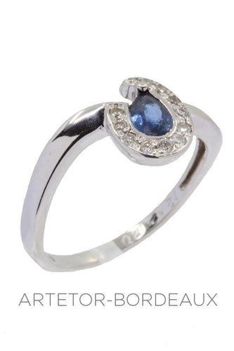 Bague 53 Bague moderne saphir et diamants 58 Facettes 32031