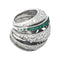 Bague 54 Bague De Grisogono, modèle "Jiya", en or blanc, diamants et émeraudes. 58 Facettes 29213
