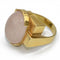 Bague Bague or jaune géométrique ornée d'un quartz rose 58 Facettes 0