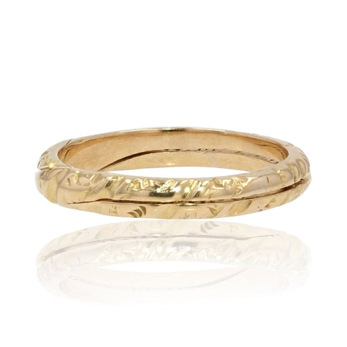 Bague 54 Alliance ancienne en or double anneau 58 Facettes 20-614D-54