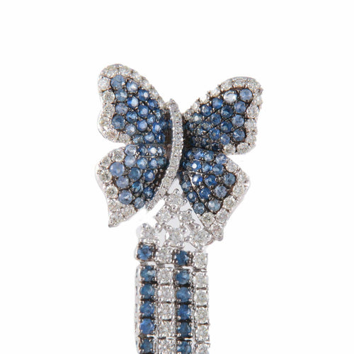 Boucles d'oreilles Pendants d'oreilles Papillons saphirs Diamants 58 Facettes B2542