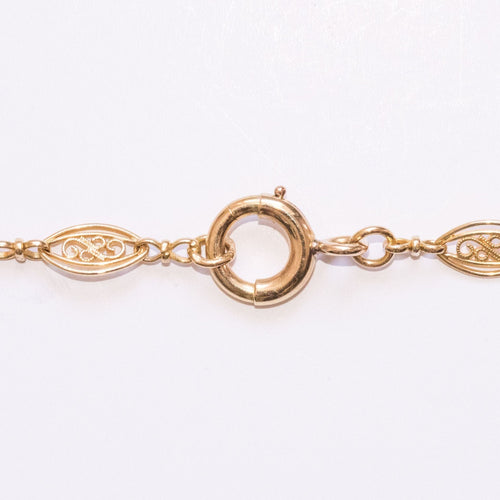 Collier Chaine ancienne sautoir or jaune filigranes 58 Facettes 20-283