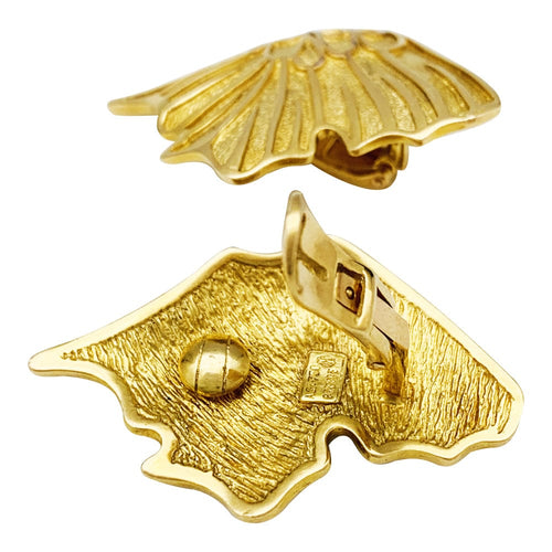 Boucles d'oreilles Boucles d'oreilles Lalaounis "Ailes" en or jaune. 58 Facettes 30512