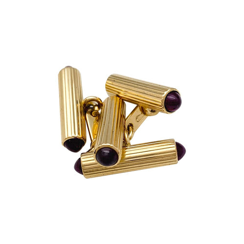 Boutons de manchette Boutons de manchette Fred en or jaune, rubis. 58 Facettes 29751