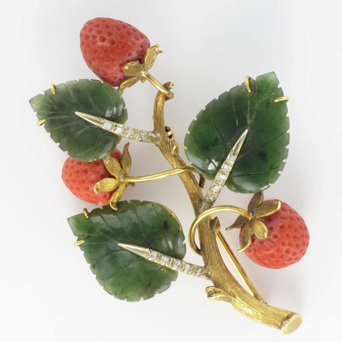 Broche Broche ancienne branche de fraisier 58 Facettes 00-073-2904123