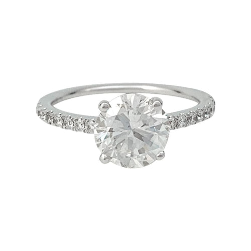Bague 53 Bague solitaire en or blanc, diamant 1,89 carat. 58 Facettes 29860