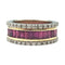 Bague 55 Alliance tour complet, deux ors, rubis calibrés et diamants. 58 Facettes 28488