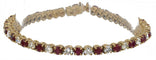 Bracelet Bracelet rivière - Or jaune diamants et rubis 58 Facettes 1