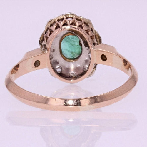 Bague 53 Bague ancienne pompadour émeraude diamants 58 Facettes 19-528-48
