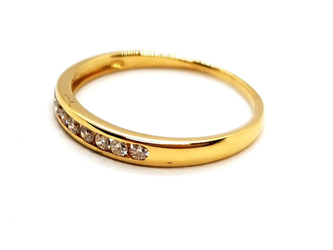 Bague 57 Bague Demie alliance Or jaune Diamant 58 Facettes 1126563CN
