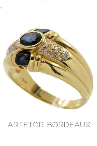 Bague 53 Bague saphirs et diamants 58 Facettes 11531