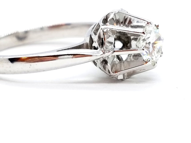 Bague 51 Bague Solitaire Or blanc Diamant 58 Facettes 05325CD