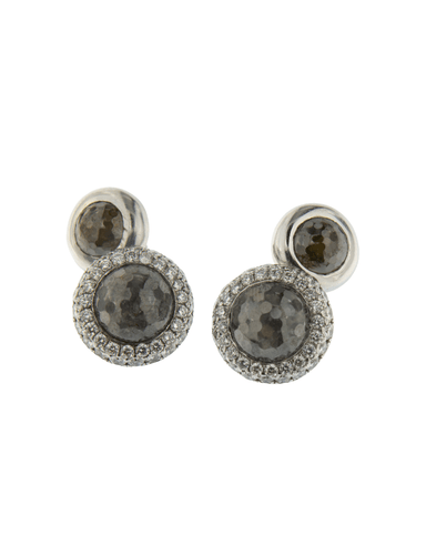 Boutons de manchette De Grisogono - Boutons de Manchette Double Face en Or Blanc et Diamants 58 Facettes